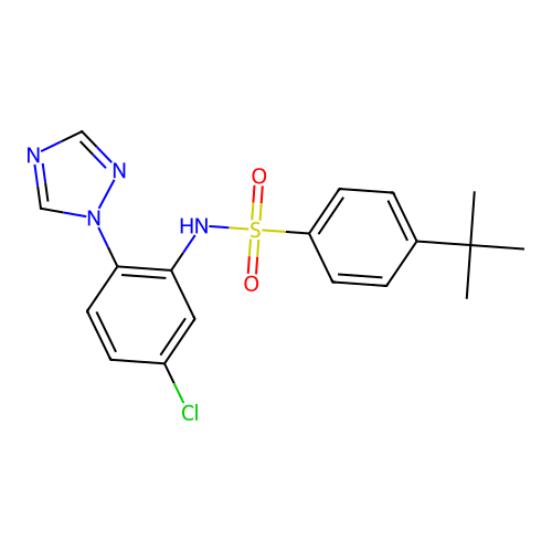 4-(tert-Butyl)-N-(5-chloro-2-(1H-1,2,4-triazol-1-yl)phenyl)benzenesulfonamide structure