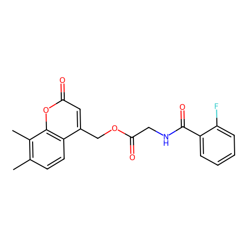 (7,8-Dimethyl-2-oxo-2H-chromen-4-yl)methyl (2-fluorobenzoyl)glycinate structure