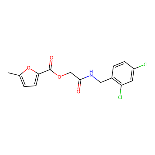 2-((2,4-Dichlorobenzyl)amino)-2-oxoethyl 5-methylfuran-2-carboxylate structure