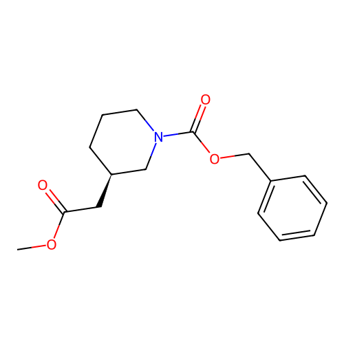 (R)-Benzyl 3-(2-methoxy-2-oxoethyl)piperidine-1-carboxylate structure