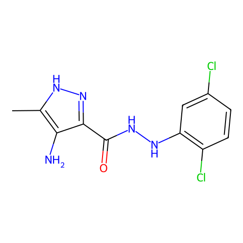 1H-Pyrazole-3-carboxylic acid, 4-amino-5-methyl-, 2-(2,5-dichlorophenyl)hydrazide structure