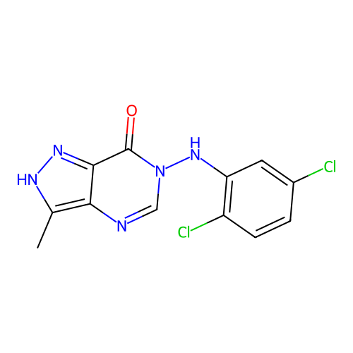 7H-Pyrazolo(4,3-d)pyrimidin-7-one, 1,6-dihydro-6-((2,5-dichlorophenyl)amino)-3-methyl- structure