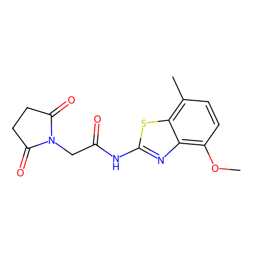 2-(2,5-dioxopyrrolidin-1-yl)-N-(4-methoxy-7-methyl-1,3-benzothiazol-2-yl)acetamide structure