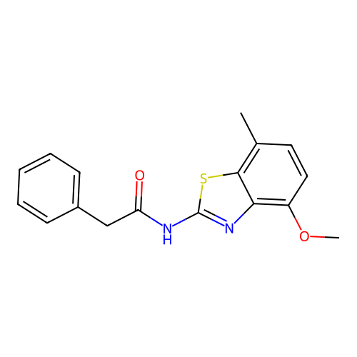 N-(4-methoxy-7-methyl-1,3-benzothiazol-2-yl)-2-phenylacetamide structure