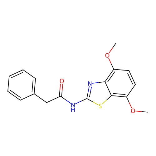 N-(4,7-dimethoxy-1,3-benzothiazol-2-yl)-2-phenylacetamide structure