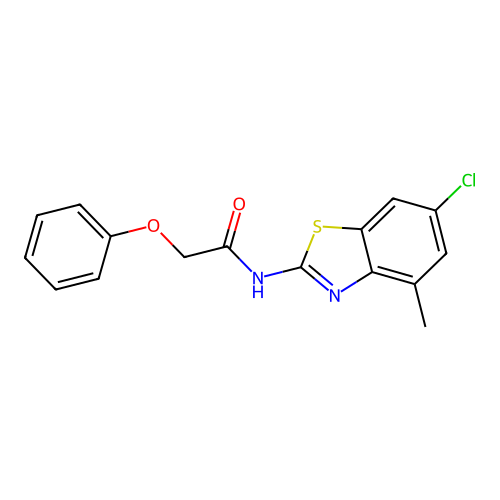 N-(6-chloro-4-methyl-1,3-benzothiazol-2-yl)-2-phenoxyacetamide structure