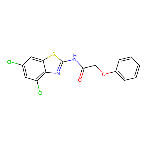 N-(4,6-dichloro-1,3-benzothiazol-2-yl)-2-phenoxyacetamide structure