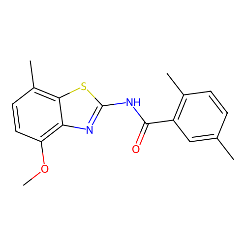 N-(4-methoxy-7-methyl-1,3-benzothiazol-2-yl)-2,5-dimethylbenzamide structure