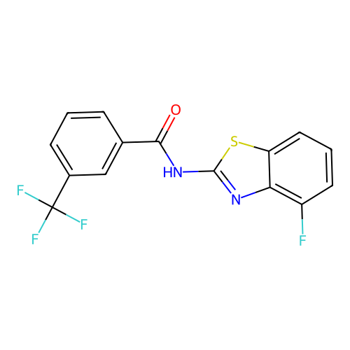 N-(4-fluoro-1,3-benzothiazol-2-yl)-3-(trifluoromethyl)benzamide structure