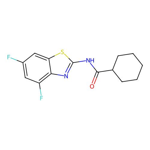 N-(4,6-difluoro-1,3-benzothiazol-2-yl)cyclohexanecarboxamide structure
