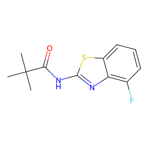 N-(4-fluoro-1,3-benzothiazol-2-yl)-2,2-dimethylpropanamide structure