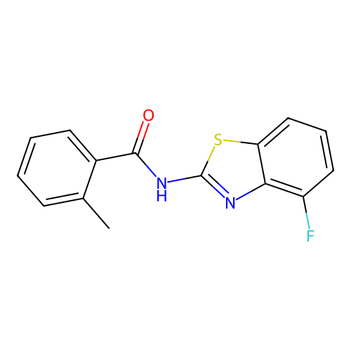 N-(4-fluoro-1,3-benzothiazol-2-yl)-2-methylbenzamide structure