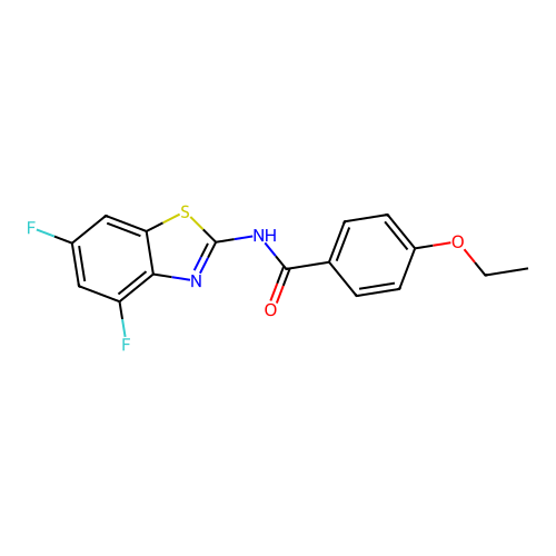 N-(4,6-difluoro-1,3-benzothiazol-2-yl)-4-ethoxybenzamide structure