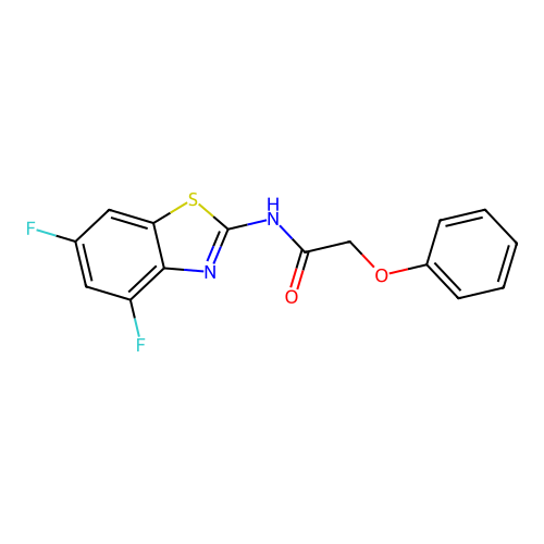 N-(4,6-difluoro-1,3-benzothiazol-2-yl)-2-phenoxyacetamide structure