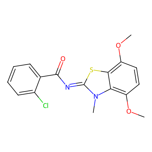 (Z)-2-chloro-N-(4,7-dimethoxy-3-methylbenzo[d]thiazol-2(3H)-ylidene)benzamide structure
