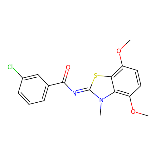 (Z)-3-chloro-N-(4,7-dimethoxy-3-methylbenzo[d]thiazol-2(3H)-ylidene)benzamide structure
