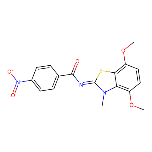 (Z)-N-(4,7-dimethoxy-3-methylbenzo[d]thiazol-2(3H)-ylidene)-4-nitrobenzamide structure