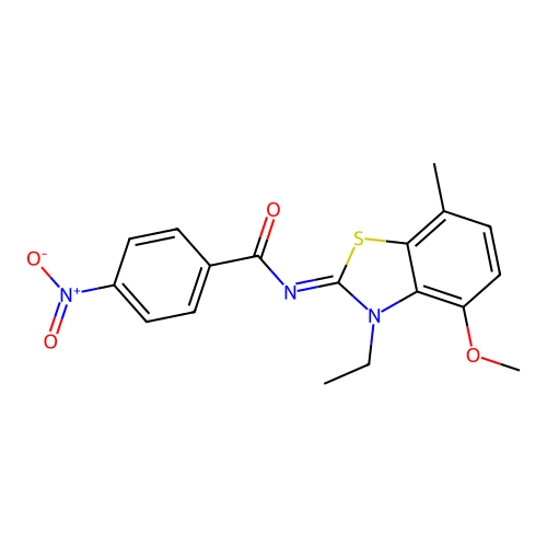 (Z)-N-(3-ethyl-4-methoxy-7-methylbenzo[d]thiazol-2(3H)-ylidene)-4-nitrobenzamide structure