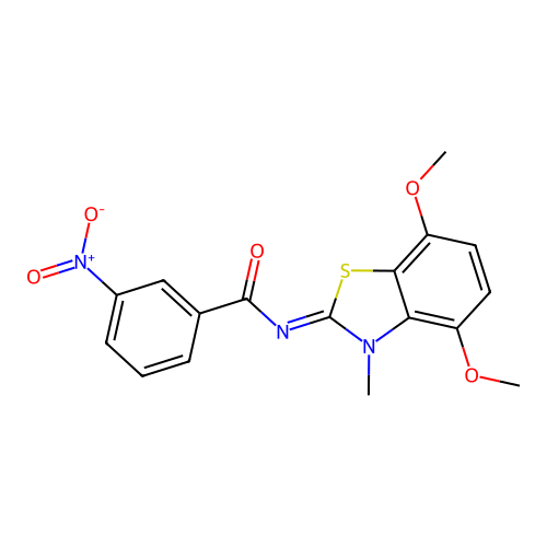 (Z)-N-(4,7-dimethoxy-3-methylbenzo[d]thiazol-2(3H)-ylidene)-3-nitrobenzamide structure