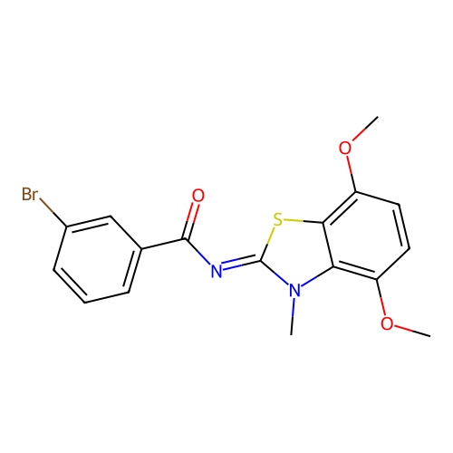3-bromo-N-(4,7-dimethoxy-3-methyl-1,3-benzothiazol-2-ylidene)benzamide structure