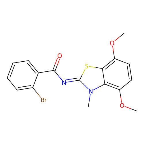 (Z)-2-bromo-N-(4,7-dimethoxy-3-methylbenzo[d]thiazol-2(3H)-ylidene)benzamide structure