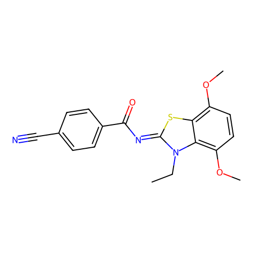 (Z)-4-cyano-N-(3-ethyl-4,7-dimethoxybenzo[d]thiazol-2(3H)-ylidene)benzamide structure