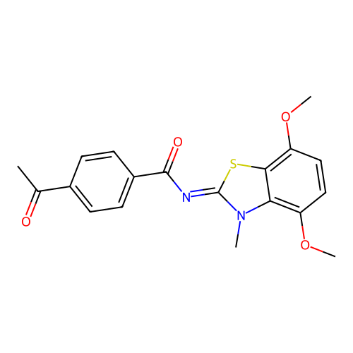 (Z)-4-acetyl-N-(4,7-dimethoxy-3-methylbenzo[d]thiazol-2(3H)-ylidene)benzamide structure