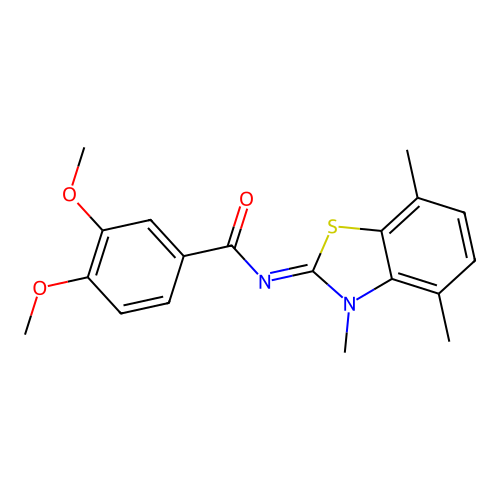 (Z)-3,4-dimethoxy-N-(3,4,7-trimethylbenzo[d]thiazol-2(3H)-ylidene)benzamide structure