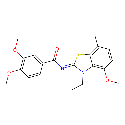 N-(3-ethyl-4-methoxy-7-methyl-1,3-benzothiazol-2-ylidene)-3,4-dimethoxybenzamide structure