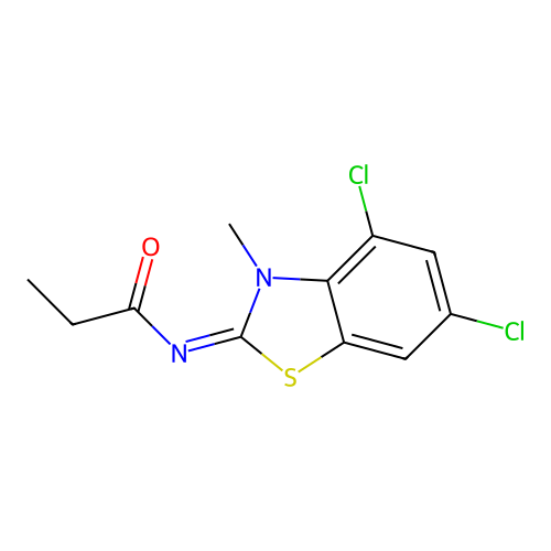 (Z)-N-(4,6-dichloro-3-methylbenzo[d]thiazol-2(3H)-ylidene)propionamide structure