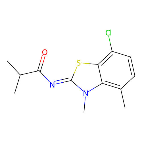 (Z)-N-(7-chloro-3,4-dimethylbenzo[d]thiazol-2(3H)-ylidene)isobutyramide structure