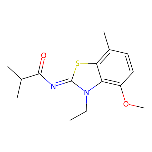 (Z)-N-(3-ethyl-4-methoxy-7-methylbenzo[d]thiazol-2(3H)-ylidene)isobutyramide structure