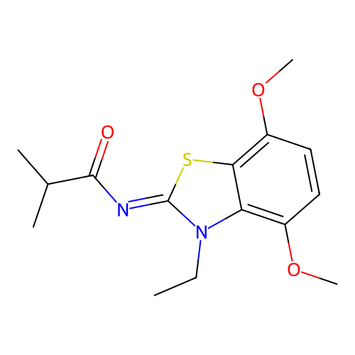 (Z)-N-(3-ethyl-4,7-dimethoxybenzo[d]thiazol-2(3H)-ylidene)isobutyramide structure