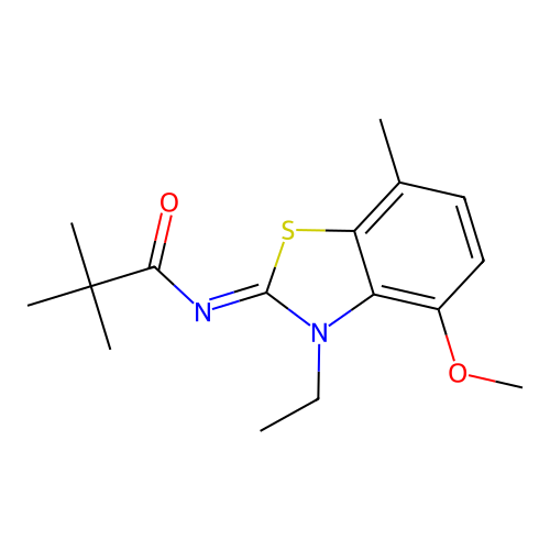 (Z)-N-(3-ethyl-4-methoxy-7-methylbenzo[d]thiazol-2(3H)-ylidene)pivalamide structure