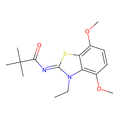 (Z)-N-(3-ethyl-4,7-dimethoxybenzo[d]thiazol-2(3H)-ylidene)pivalamide structure