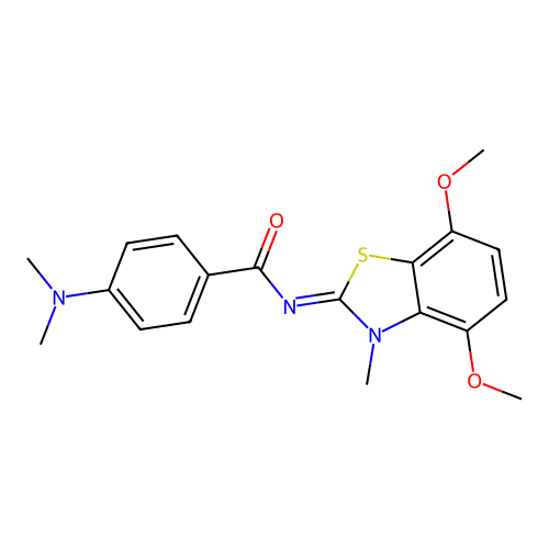 N-(4,7-dimethoxy-3-methyl-1,3-benzothiazol-2-ylidene)-4-(dimethylamino)benzamide structure