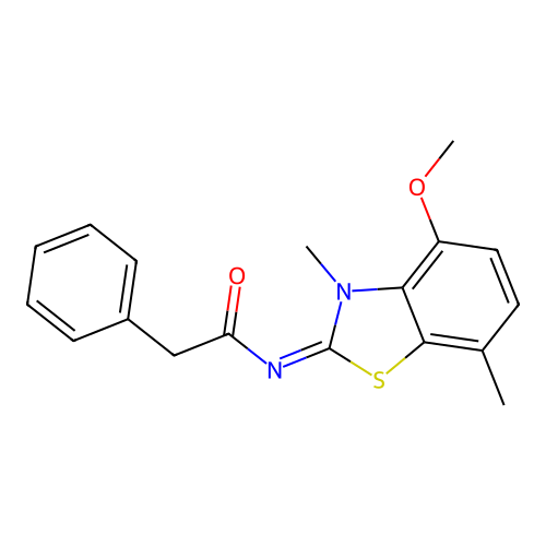 (Z)-N-(4-methoxy-3,7-dimethylbenzo[d]thiazol-2(3H)-ylidene)-2-phenylacetamide structure