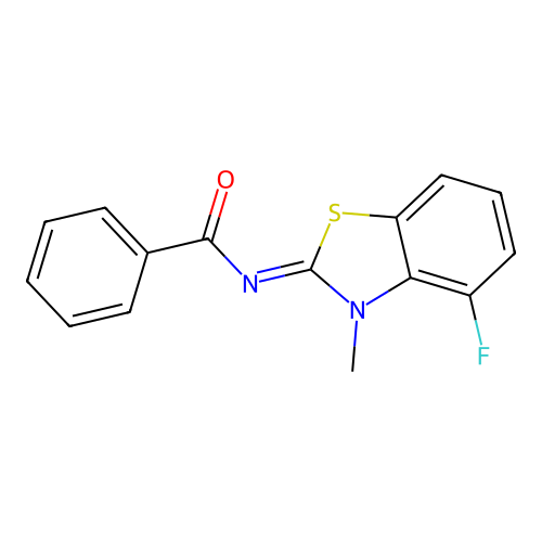 N-(4-fluoro-3-methyl-1,3-benzothiazol-2-ylidene)benzamide structure
