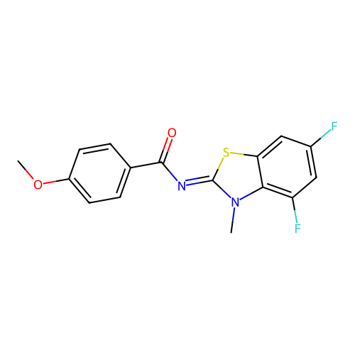 (Z)-N-(4,6-difluoro-3-methylbenzo[d]thiazol-2(3H)-ylidene)-4-methoxybenzamide structure