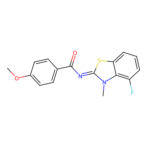 N-(4-fluoro-3-methyl-1,3-benzothiazol-2-ylidene)-4-methoxybenzamide structure