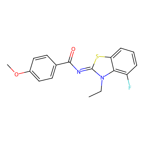 N-(3-ethyl-4-fluoro-1,3-benzothiazol-2-ylidene)-4-methoxybenzamide structure