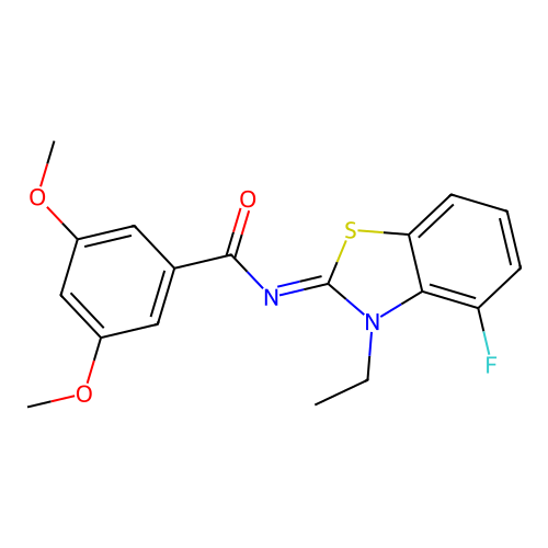 N-(3-ethyl-4-fluoro-1,3-benzothiazol-2-ylidene)-3,5-dimethoxybenzamide structure