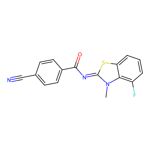 (Z)-4-cyano-N-(4-fluoro-3-methylbenzo[d]thiazol-2(3H)-ylidene)benzamide structure