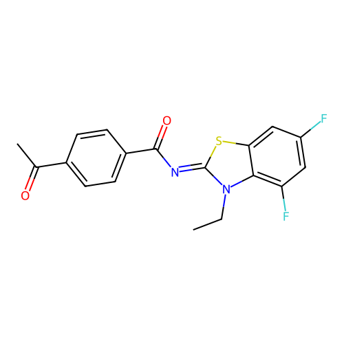 (Z)-4-acetyl-N-(3-ethyl-4,6-difluorobenzo[d]thiazol-2(3H)-ylidene)benzamide structure