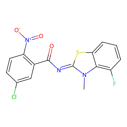 (Z)-5-chloro-N-(4-fluoro-3-methylbenzo[d]thiazol-2(3H)-ylidene)-2-nitrobenzamide structure