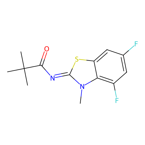 (Z)-N-(4,6-difluoro-3-methylbenzo[d]thiazol-2(3H)-ylidene)pivalamide structure