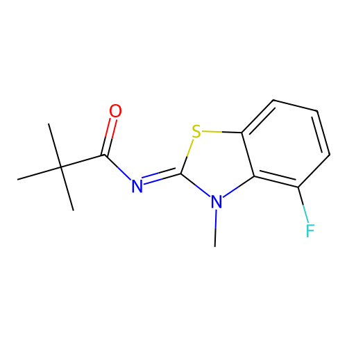 (Z)-N-(4-fluoro-3-methylbenzo[d]thiazol-2(3H)-ylidene)pivalamide structure