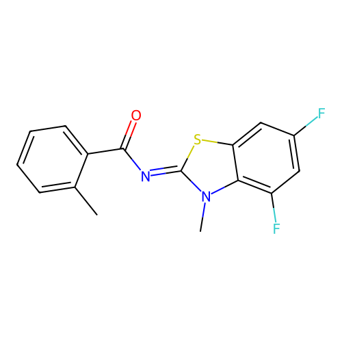 (Z)-N-(4,6-difluoro-3-methylbenzo[d]thiazol-2(3H)-ylidene)-2-methylbenzamide structure