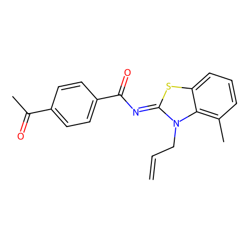 (Z)-4-acetyl-N-(3-allyl-4-methylbenzo[d]thiazol-2(3H)-ylidene)benzamide structure