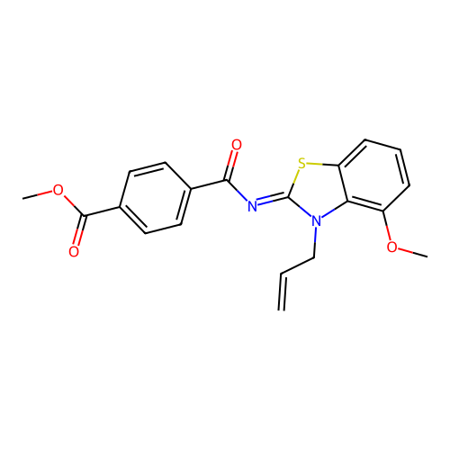 (Z)-methyl 4-((3-allyl-4-methoxybenzo[d]thiazol-2(3H)-ylidene)carbamoyl)benzoate structure